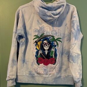 Blue Tie-Dye Graphic Hoodie